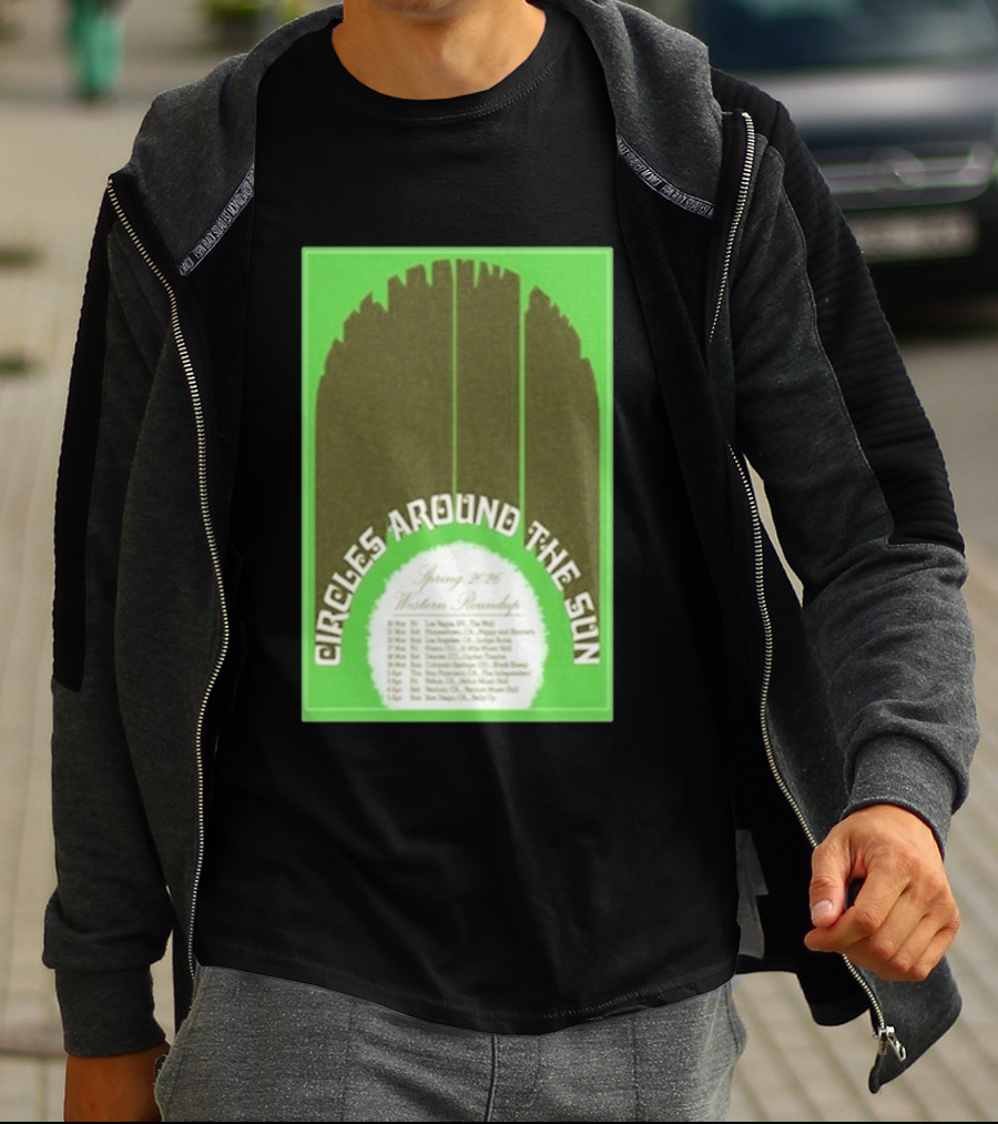 Circles Around The Sun Spring 2026 Western Roundup Tour Dates T-Shirt