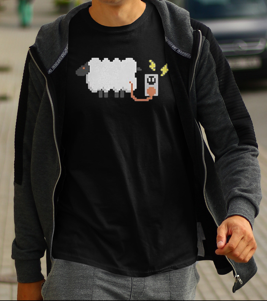 Pixel Art Electric Sheep Plugging In Wil Wheaton T-Shirt