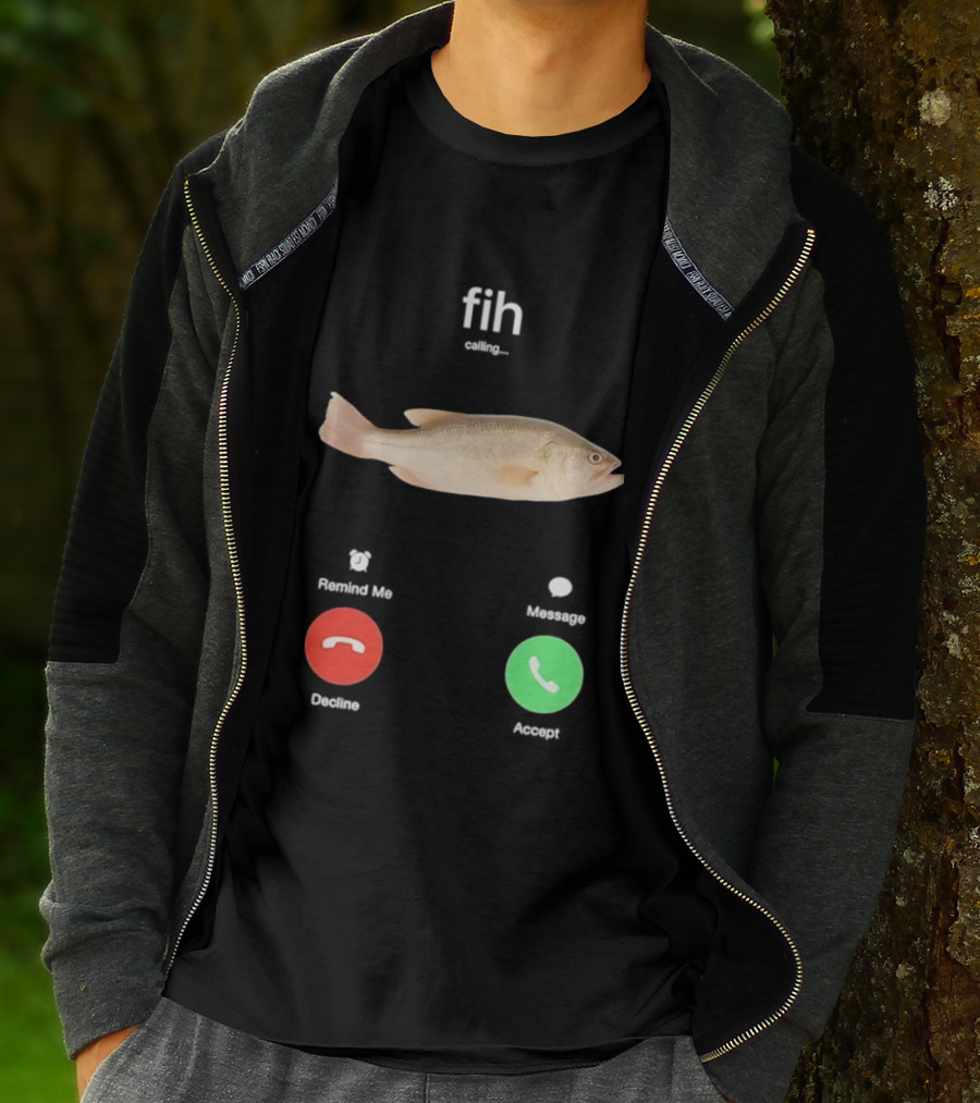 Fih Calling Fish Meme Decline Accept Buttons T-Shirt