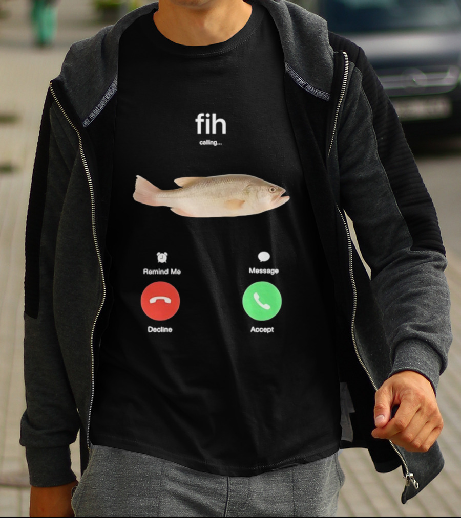 Fih Calling Fish Meme Decline Accept Buttons T-Shirt
