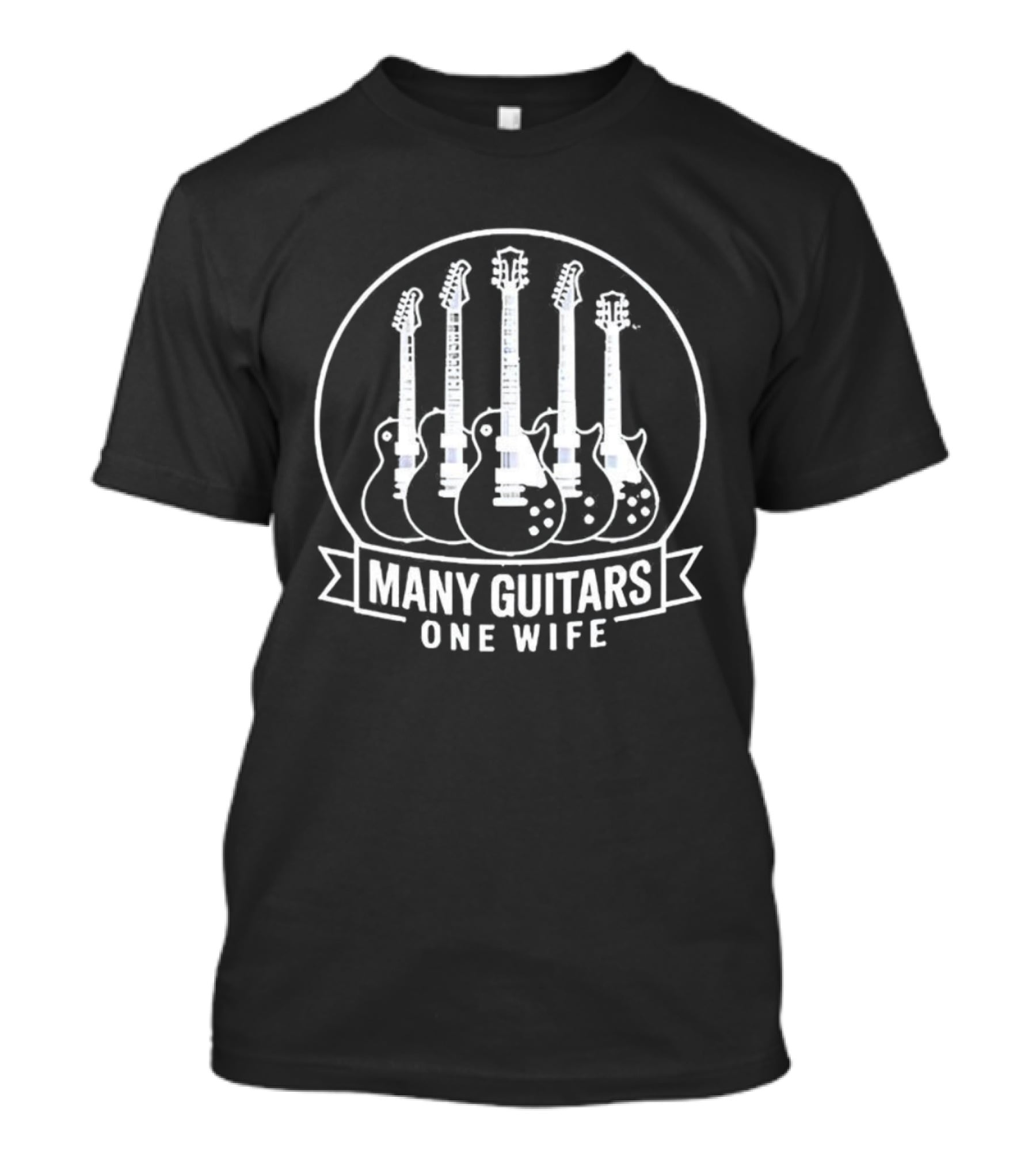 Many Guitars One Wife Circular Frame T-Shirt