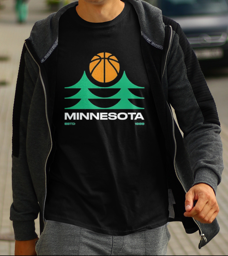 Minnesota Timberwolves Basketball Pine Trees Estd 1989 T-Shirt