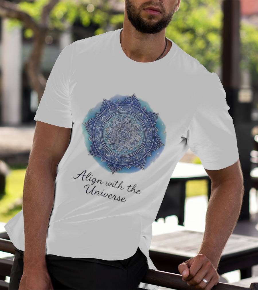 Align With The Universe Mandala Blue Celestial T-Shirt