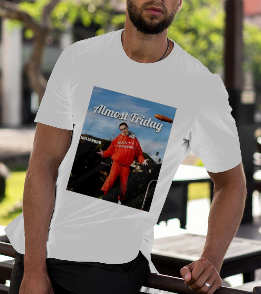 Almost Friday Marty Supreme Hollywood Hills Sky Blimp T-Shirt
