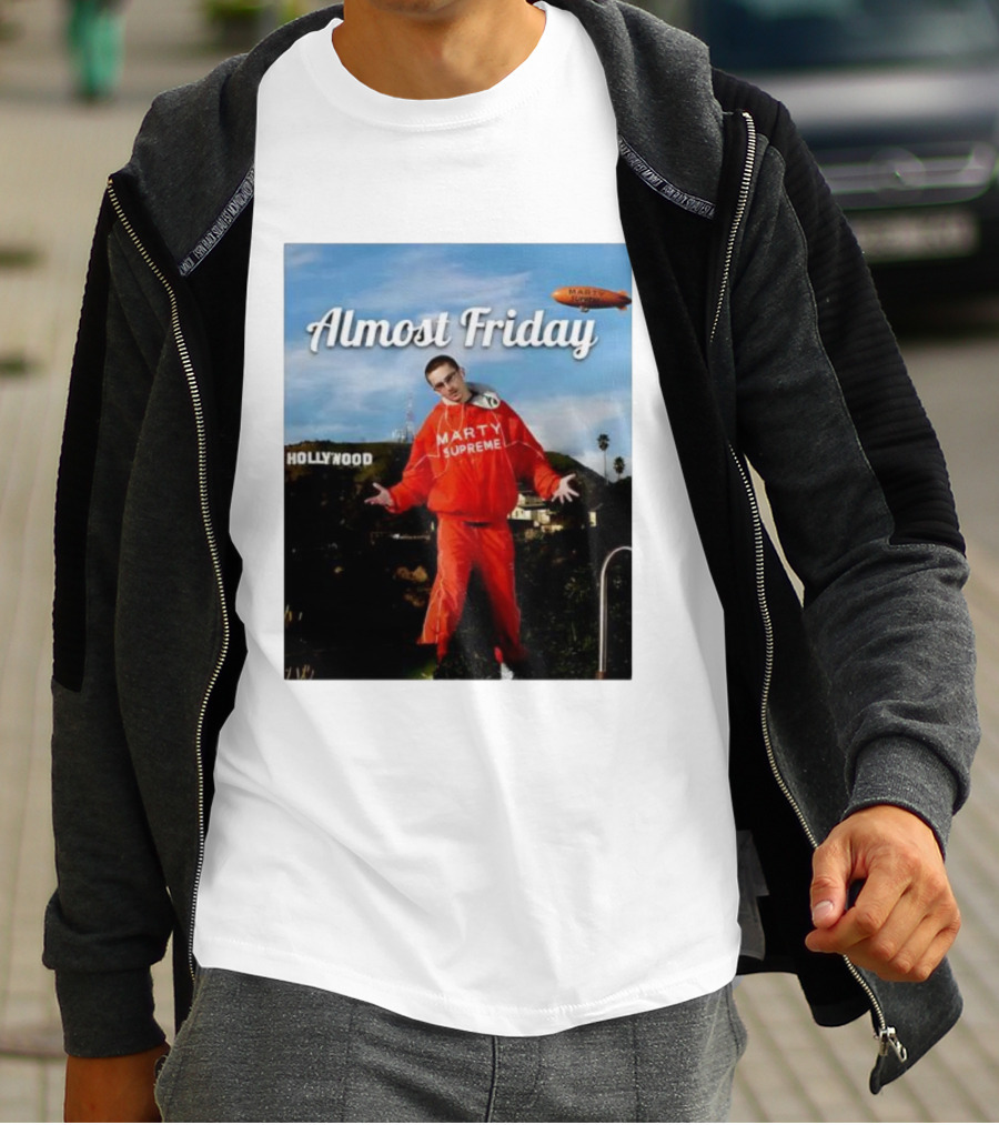 Almost Friday Marty Supreme Hollywood Hills Sky Blimp T-Shirt