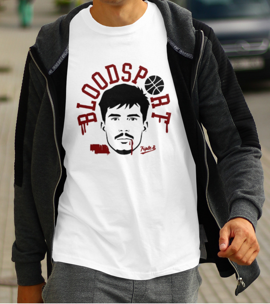 Bloodsport Basketball Player Face With Signature T-Shirt