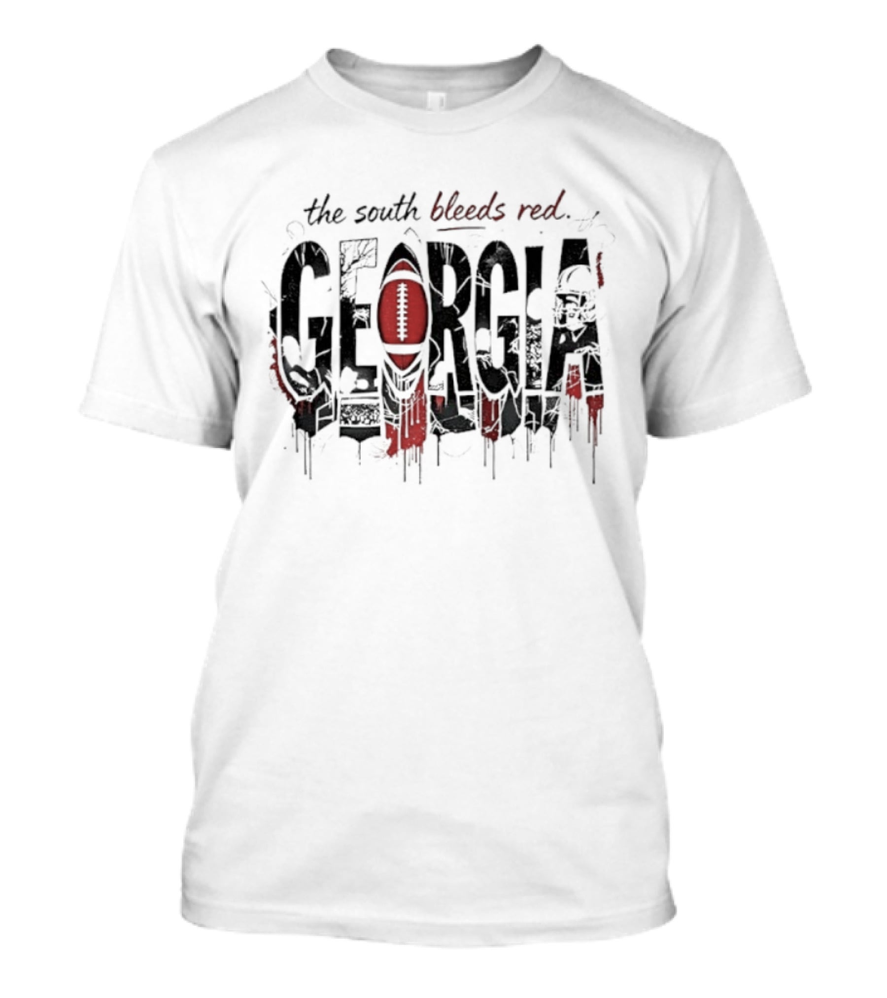 Georgia Bulldogs Football The South Bleeds Red Lights T-Shirt