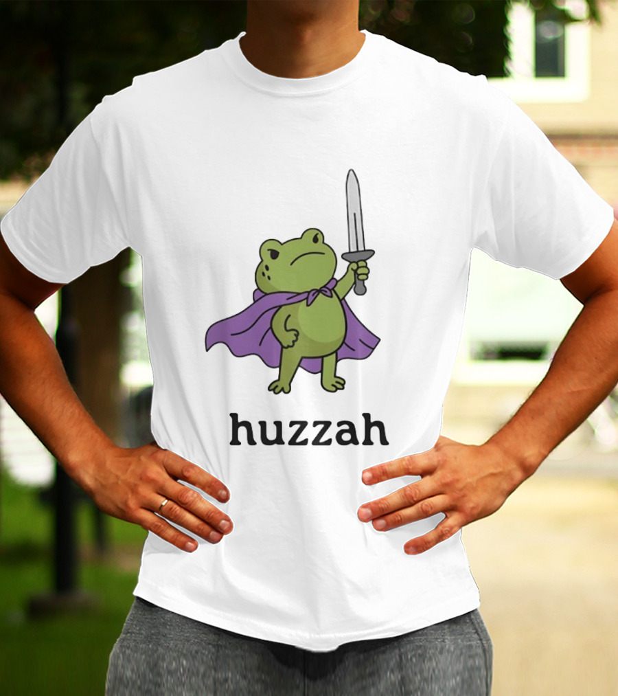 Huzzah Frog Purple Cloak Sword T-Shirt