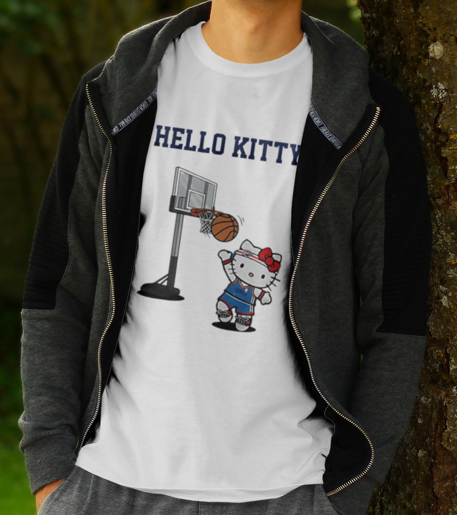 Hello Kitty Oklahoma City Thunder Basketball Collaboration Holiday Fan Favorite T-Shirt