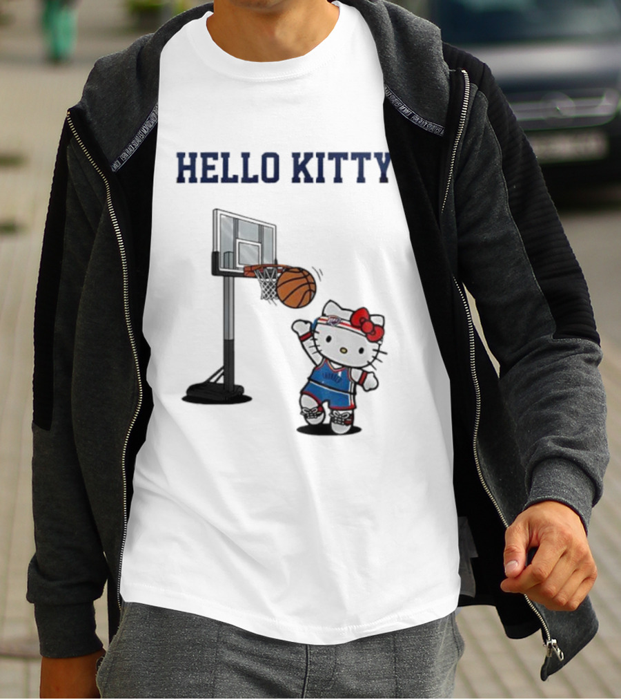 Hello Kitty Oklahoma City Thunder Basketball Collaboration Holiday Fan Favorite T-Shirt