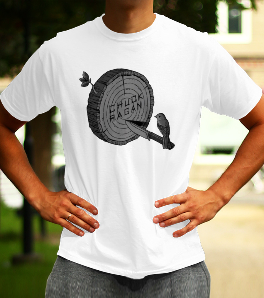 Chuck Ragan Target Practice Woodblock Bird Knife T-Shirt