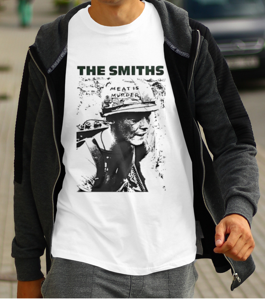 The Smiths Meat Is Murder 1985 Vietnam War Documentary Soldier Helmet T-Shirt