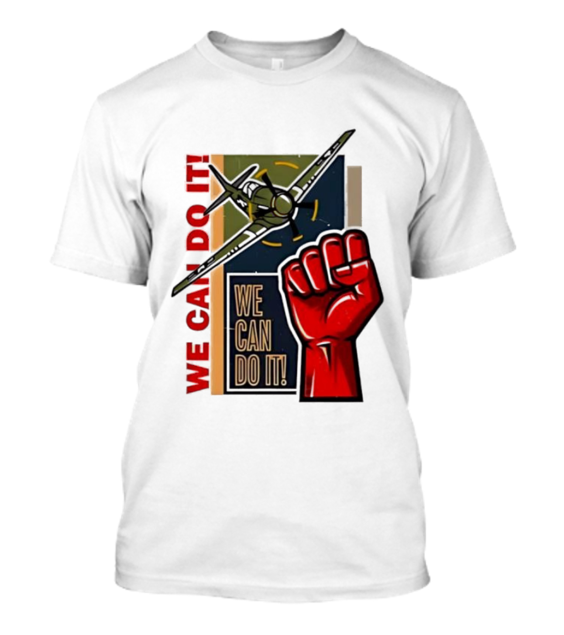 We Can Do It Fist And Plane Motivation T-Shirt