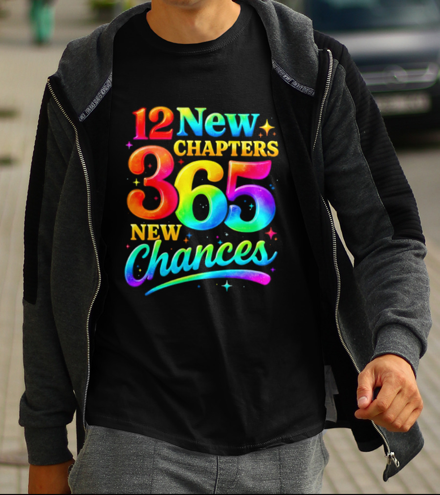 12 New Chapters 365 New Chances Neon Rainbow T-Shirt