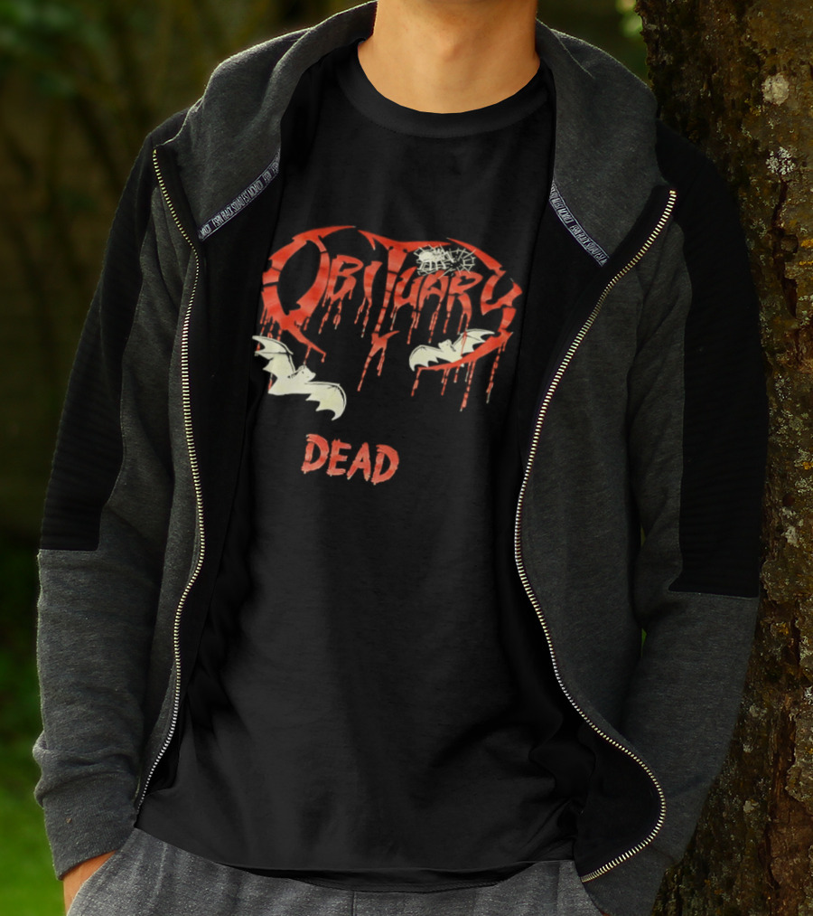Obituary Dead Dripping Blood Bats T-Shirt