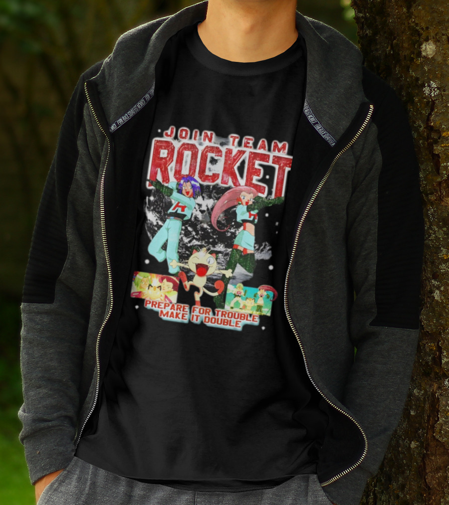 Join Team Rocket Prepare For Trouble Make It Double Pokemon T-Shirt