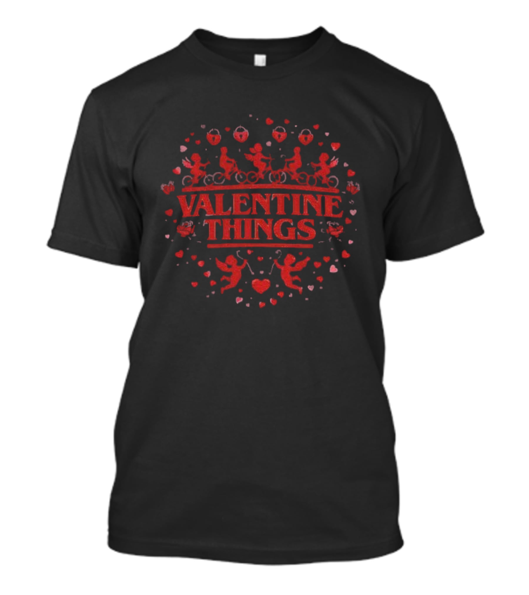 Valentine Things Romantic Cupid Hearts And Monsters T-Shirt