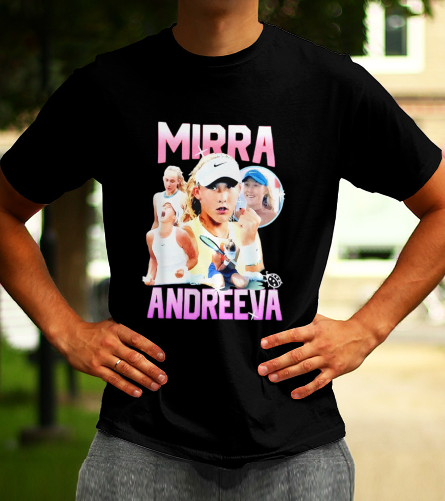 Mirra Andreeva Tennis Vintage Style Pink Athletic Sports T-Shirt