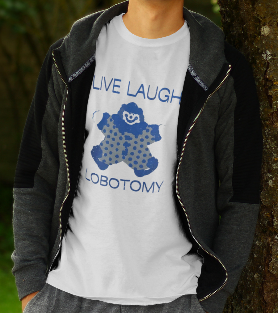 LIVE LAUGH LOBOTOMY Clown Polka Dot Humor T-Shirt