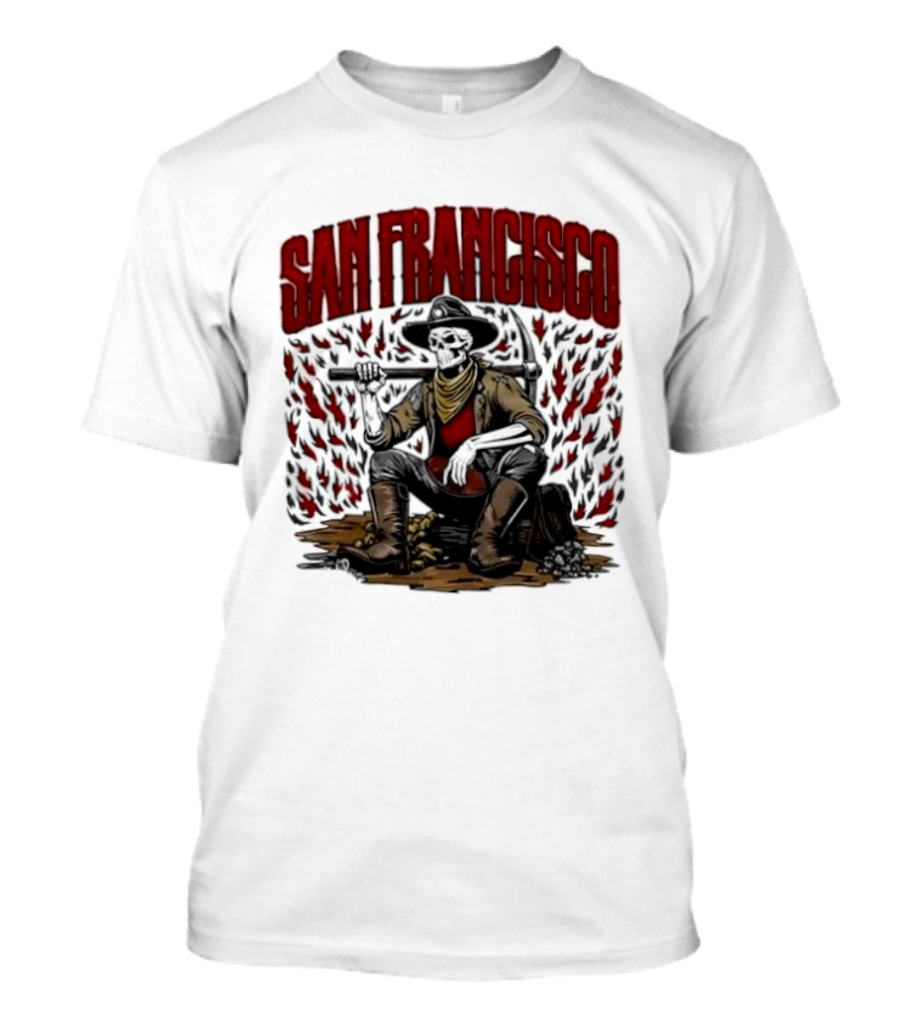 San Francisco 49ers Cowboy Skeleton Football T-Shirt