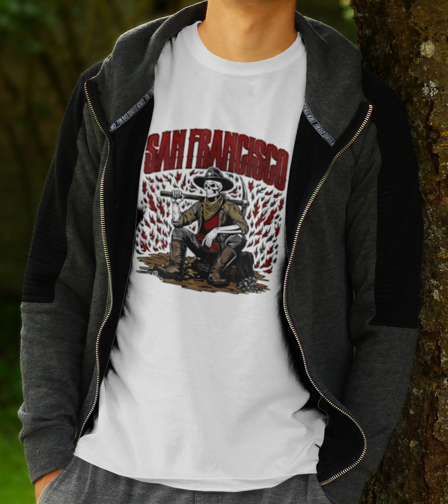 San Francisco 49ers Cowboy Skeleton Football T-Shirt