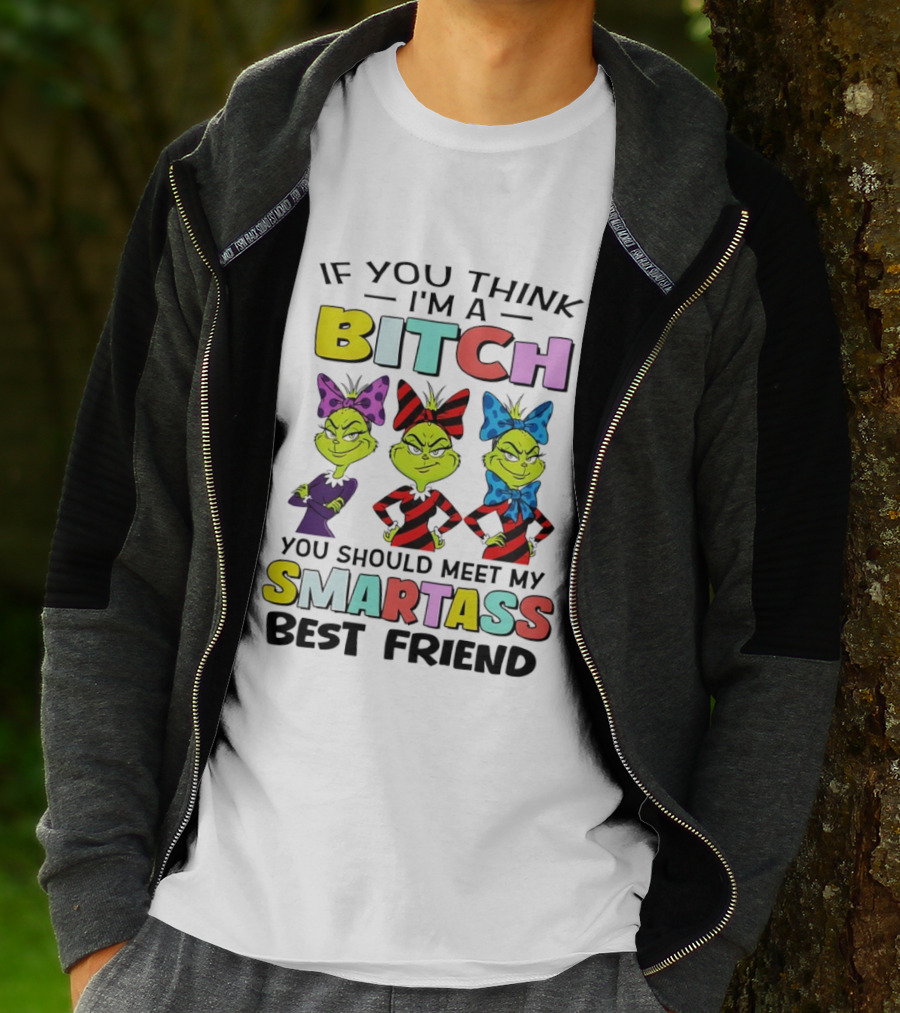 Bitch Smartass Grinch Best Friend Colorful Sassy Attitude T-Shirt