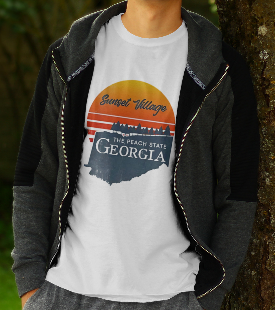 Sunset Village The Peach State Georgia T-Shirt
