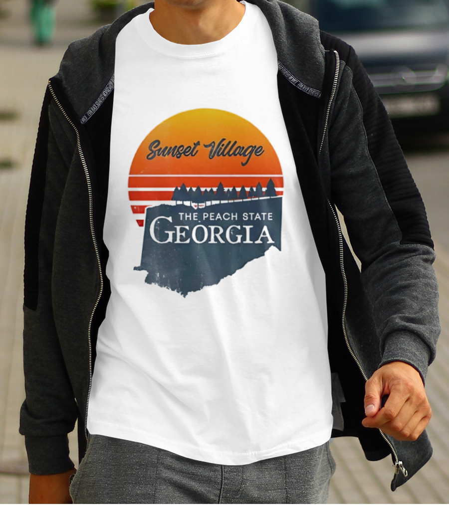 Sunset Village The Peach State Georgia T-Shirt