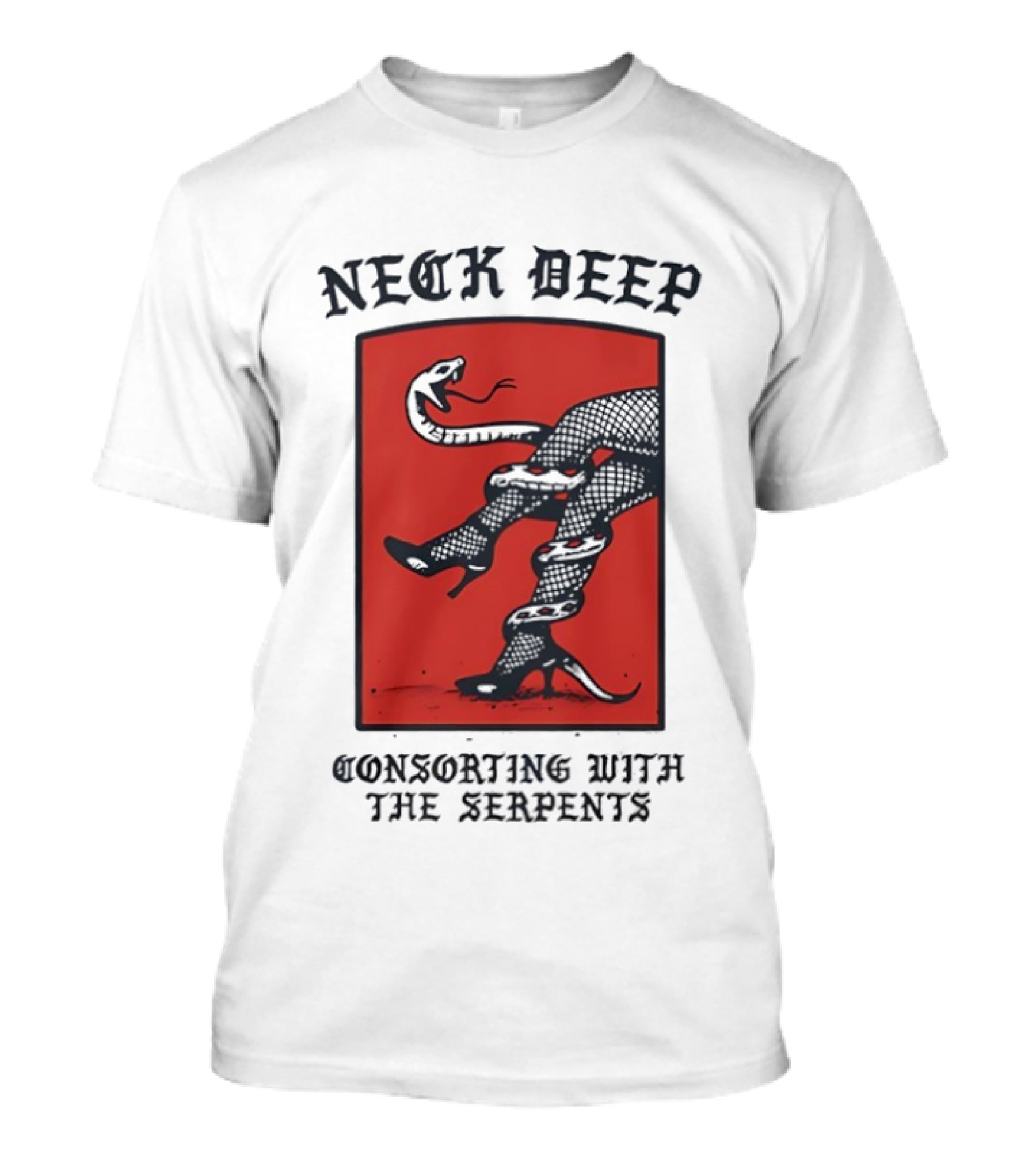 Neck Deep Consorting With The Serpents High Heels Venomous Fusion T-Shirt