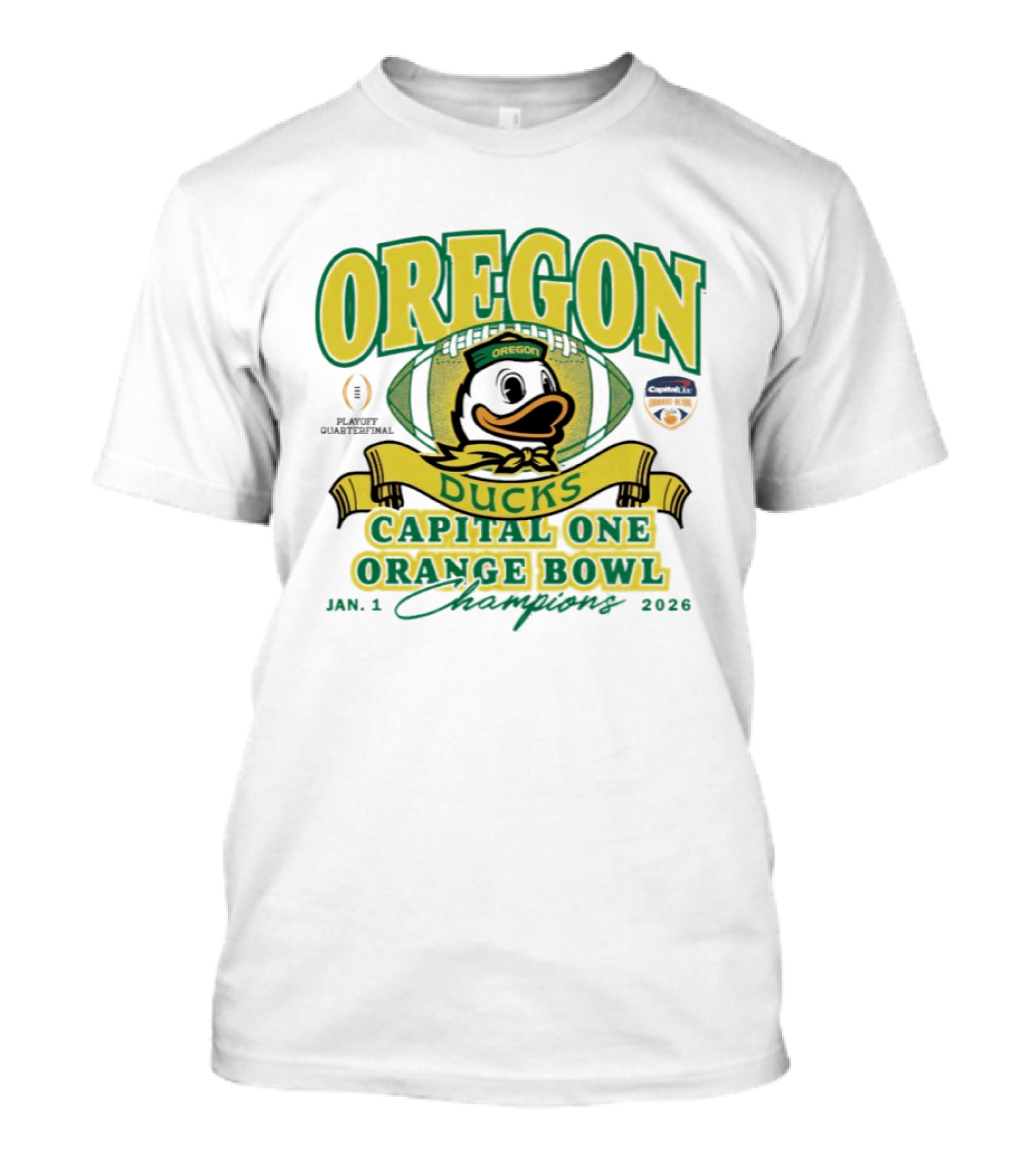 Oregon Ducks Capital One Orange Bowl Champions January 1 2026 T-Shirt
