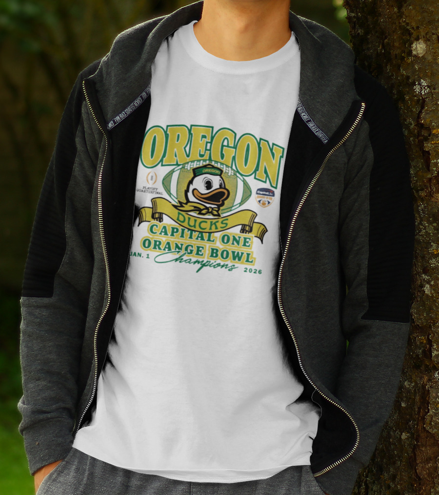 Oregon Ducks Capital One Orange Bowl Champions January 1 2026 T-Shirt
