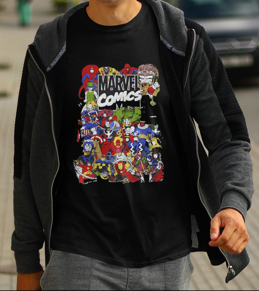 Marvel Comics Retro Character Collage T-Shirt