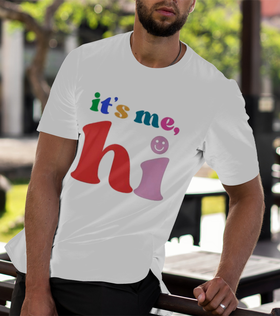 It's Me Hi Colorful Text With Smiley Face T-Shirt