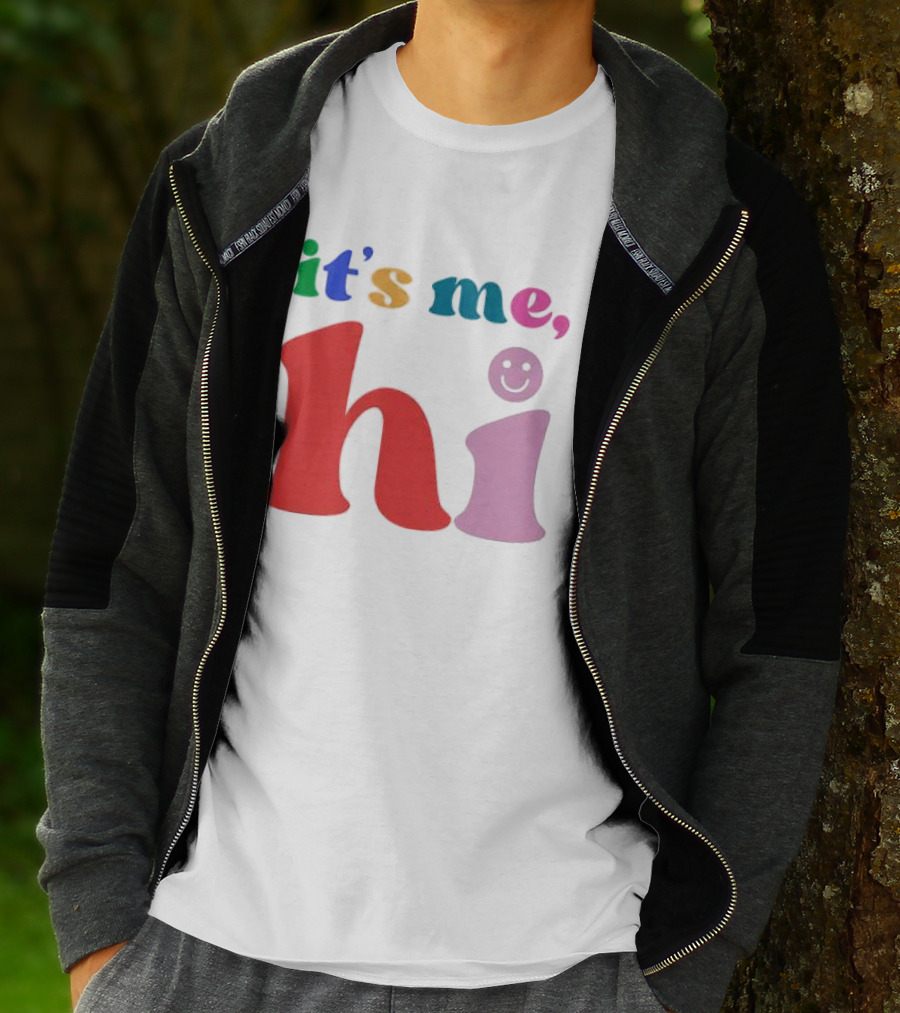It's Me Hi Colorful Text With Smiley Face T-Shirt