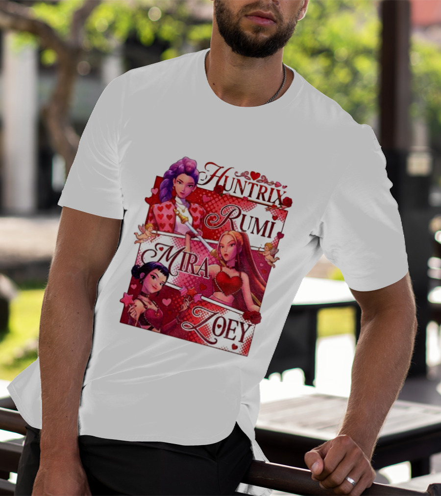 Saja Kpop Idol Huntrix Rumi Mira Zoey Valentine’s Day T-Shirt