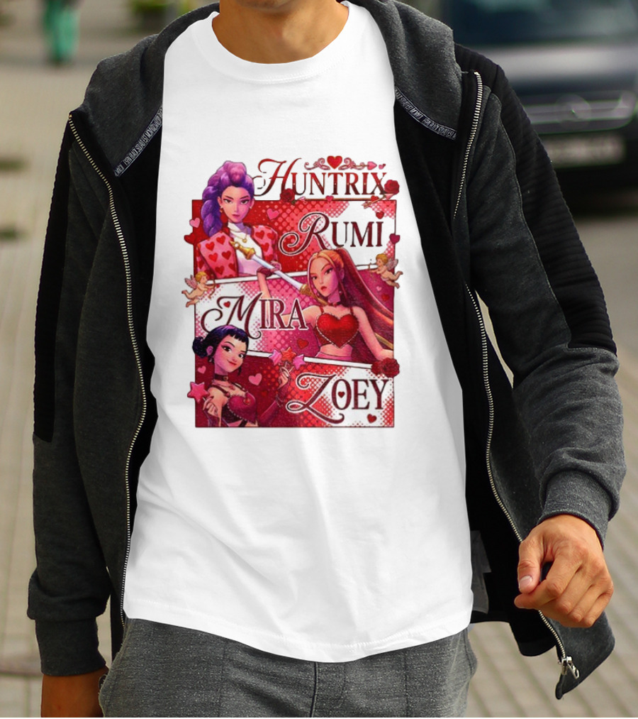 Saja Kpop Idol Huntrix Rumi Mira Zoey Valentine’s Day T-Shirt