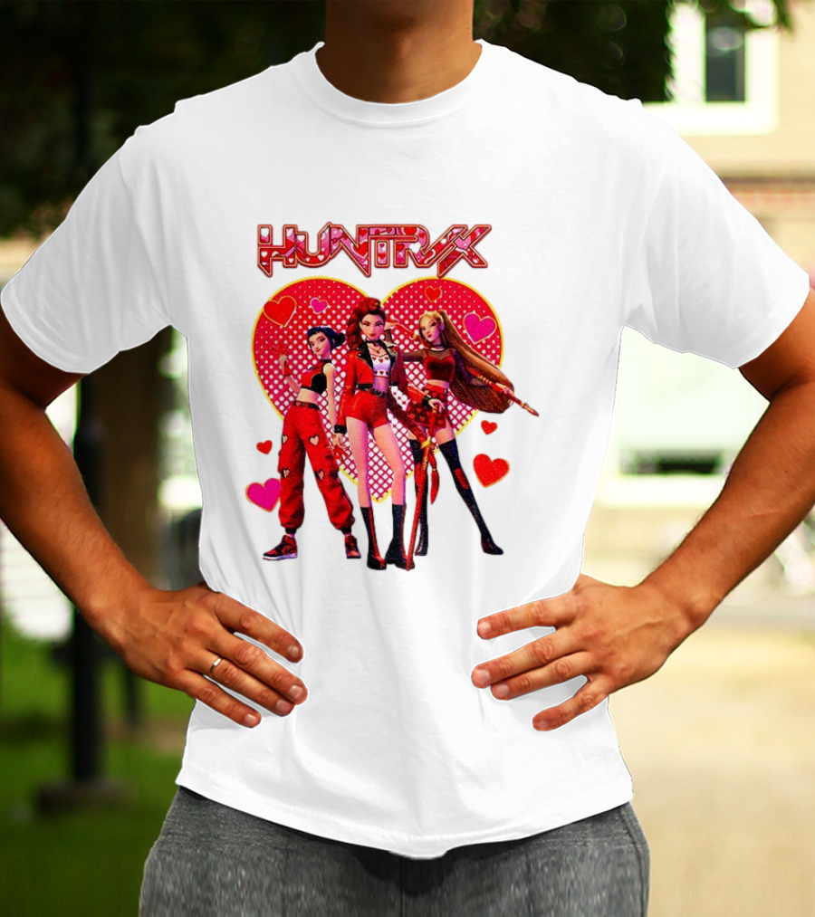 Huntrix Valentine Anime Girl Group Saja Girls Hearts T-Shirt