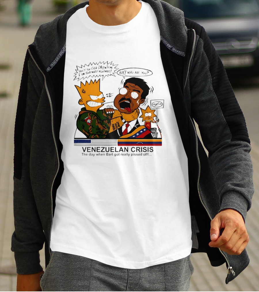 Venezuelan Crisis Bart Cartoon Political Commentary Satire T-Shirt