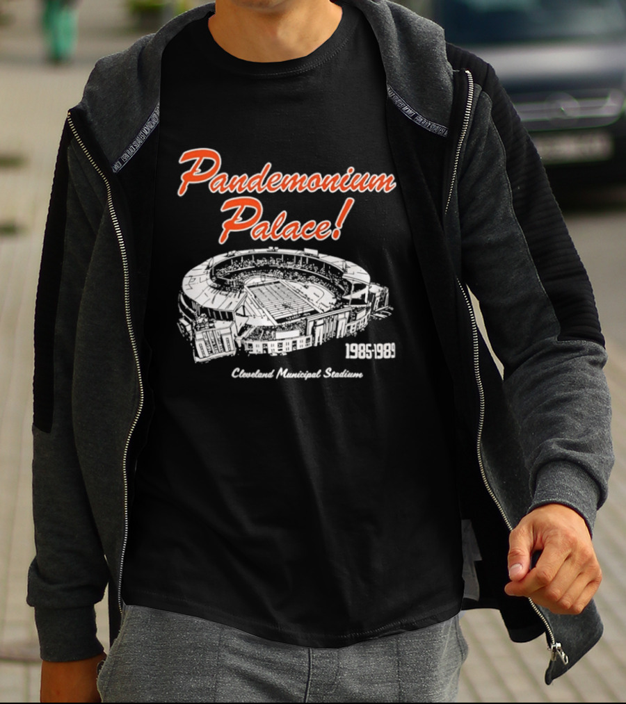Cleveland Browns Pandemonium Palace Cleveland Municipal Stadium 1985 1989 T-Shirt