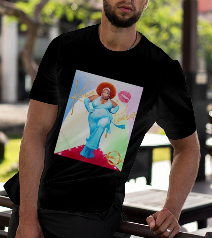 Kenya Pleaser Bellbottoms Classic Fierce Afro Diva Glam Lips T-Shirt