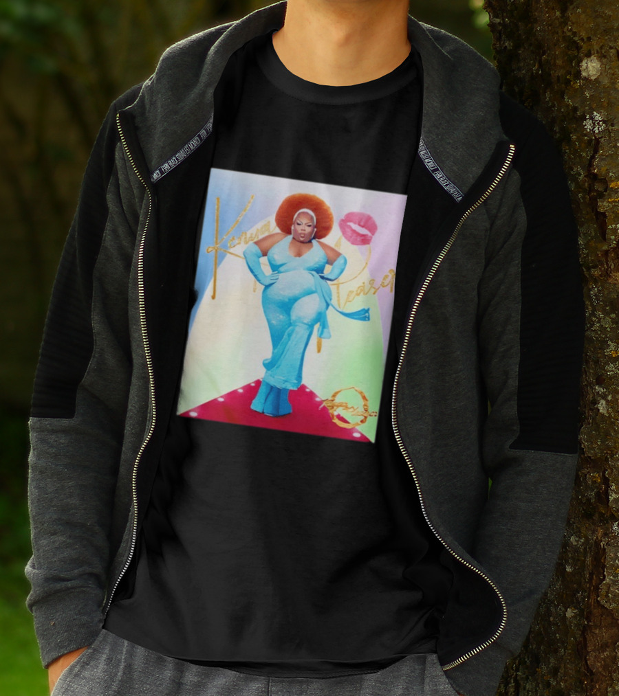 Kenya Pleaser Bellbottoms Classic Fierce Afro Diva Glam Lips T-Shirt