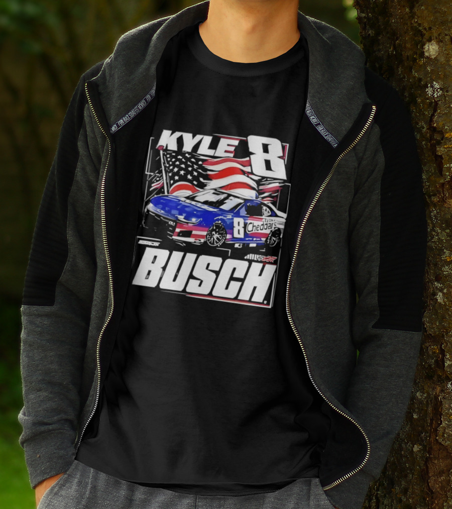 Kyle Busch 8 And His Car NASCAR Driver Cheddar’s Kitchen T-Shirt
