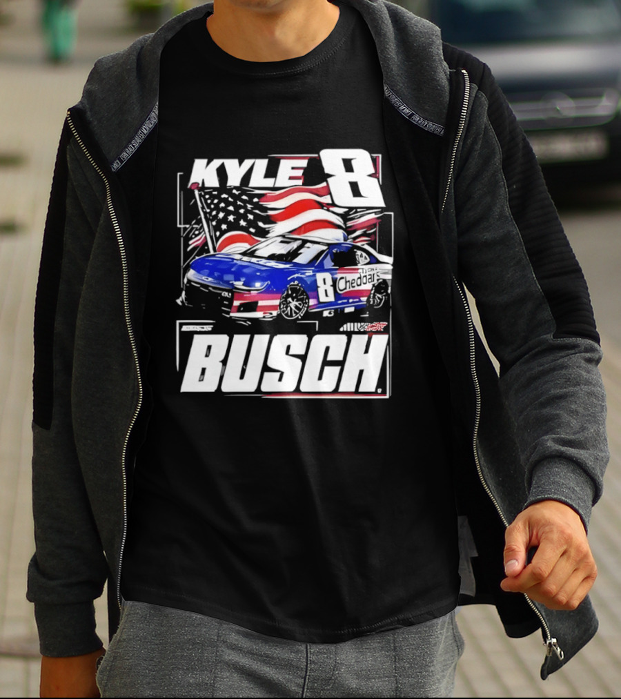 Kyle Busch 8 And His Car NASCAR Driver Cheddar’s Kitchen T-Shirt
