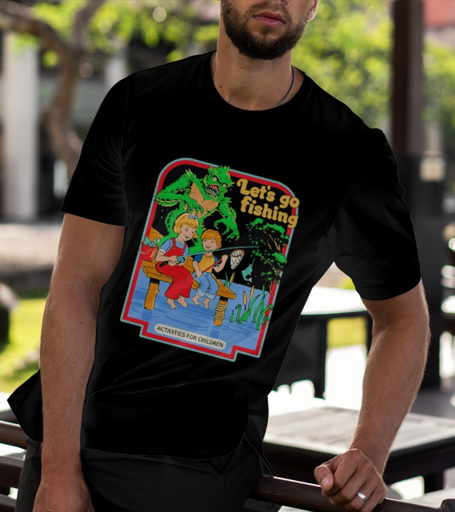 Let's Go Fishing Activities For Children Monster And Pond Adventure T-Shirt
