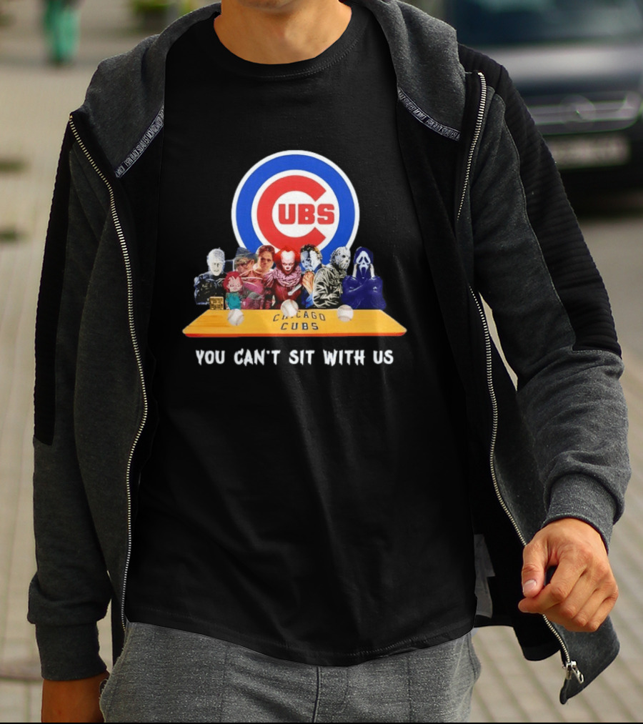 Horror Movie Characters You Can’t Sit With Us Chicago Cubs Halloween T-Shirt