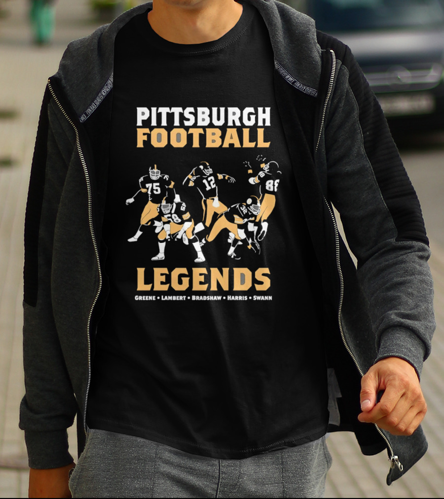 Pittsburgh Football Legends Greene Lambert Bradshaw Harris Swann T-Shirt