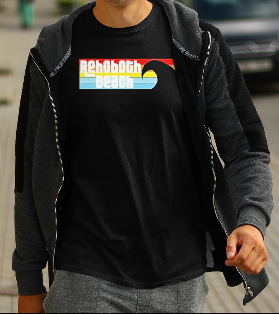 Rehoboth Beach Vintage Rainbow Wave T-Shirt