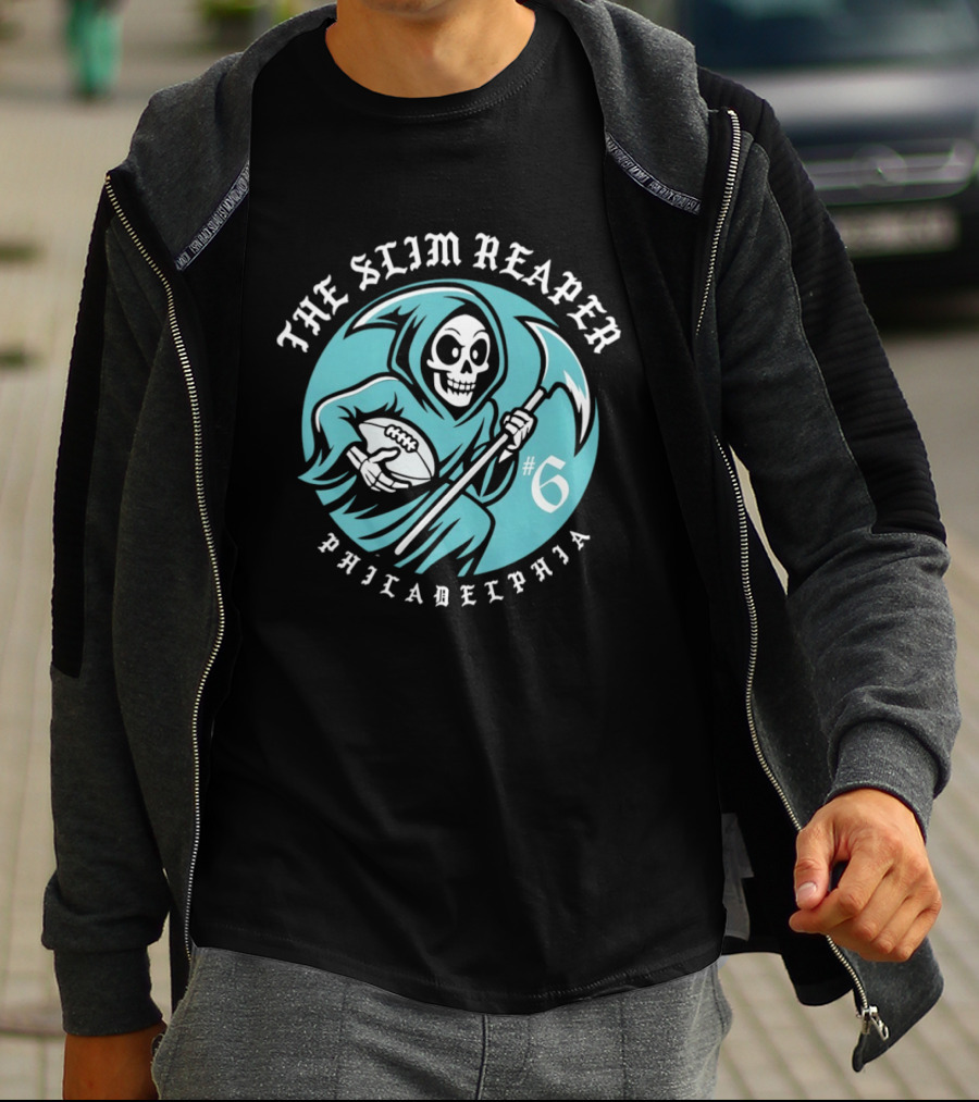 The Slim Reaper #6 Philadelphia Eagles T-Shirt