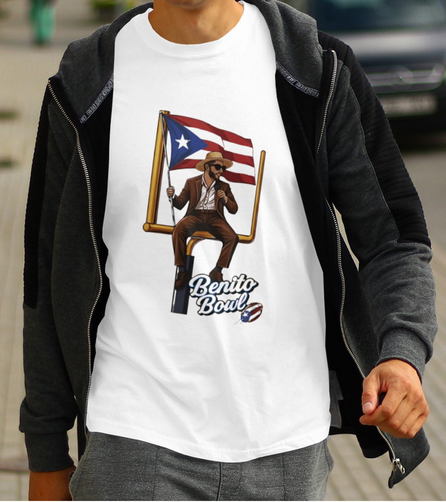 Benito Bowl Puerto Rican Flag Halftime Show Football T-Shirt