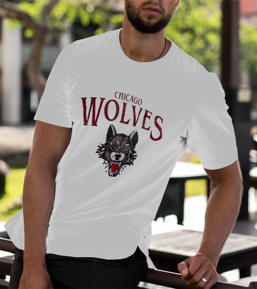 Chicago Wolves Fierce Team Emblem Hockey Merchandise T-Shirt